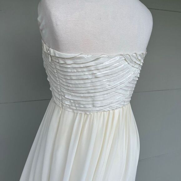 Calvin Klein Silk Strapless Maxi Dress Size 8 Bridal Wedding Gown Formal White - Picture 12 of 14